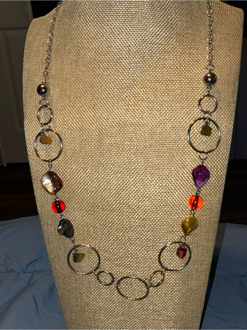 Multi-Color Glass Bead Long Necklace - Women Jewelry